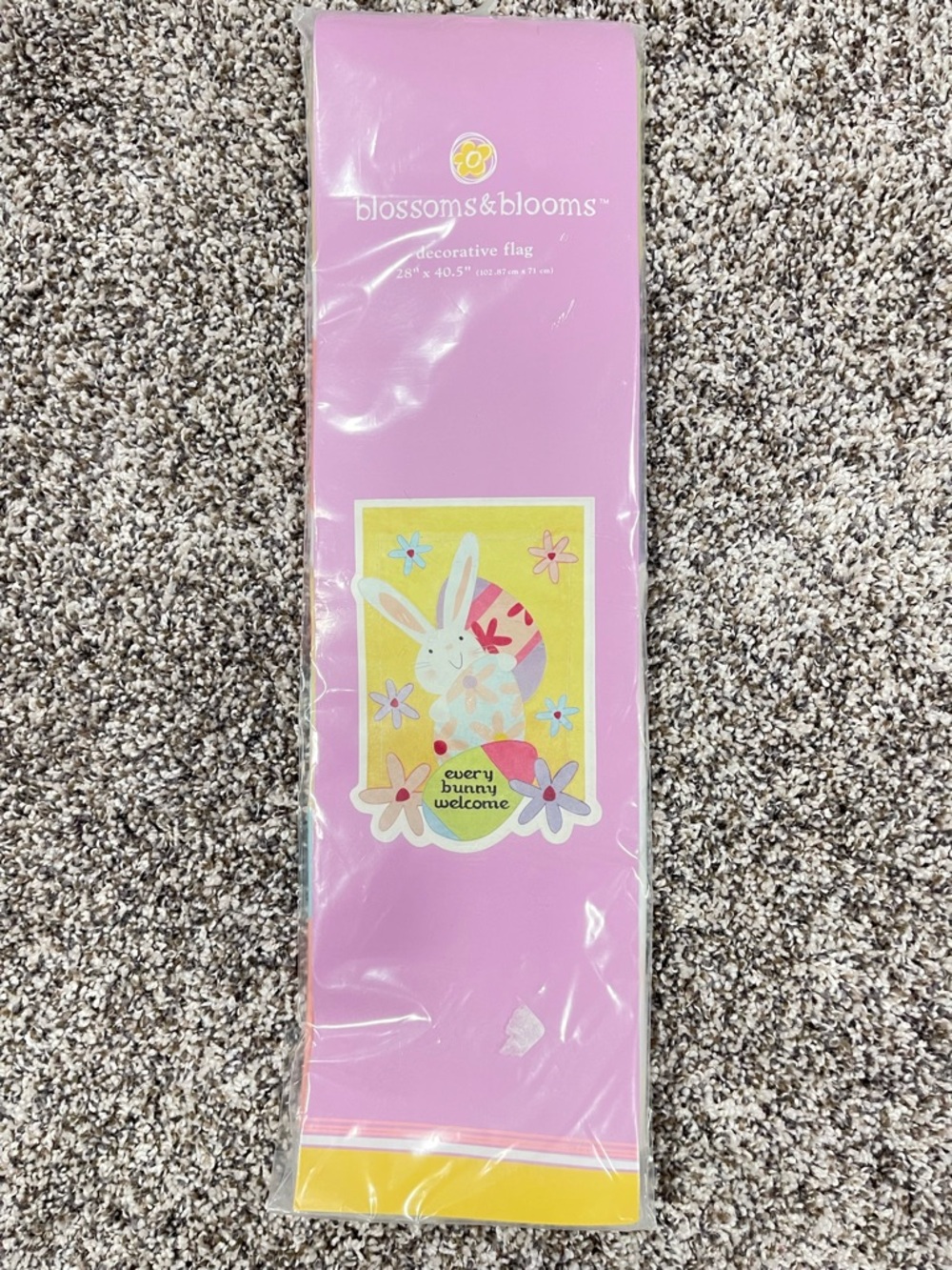 Kohl's Pink Easter Bunny Welcome Decorative Flag